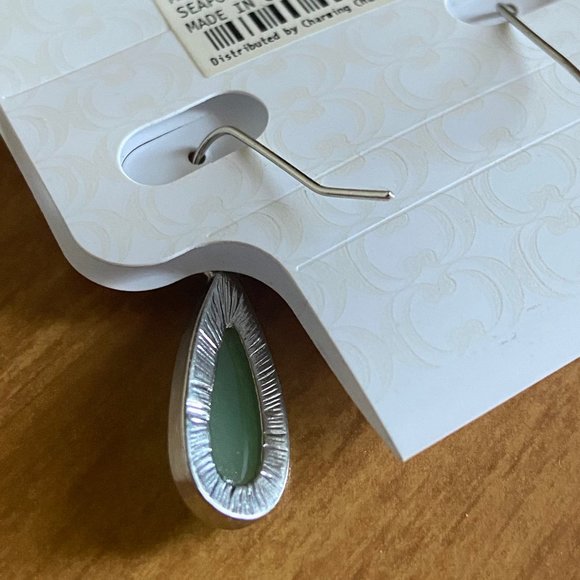 New mint green Charming Charlie teardrop earrings - Picture 4 of 5